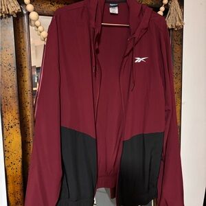 Reebok Burgundy and Black Windbreaker